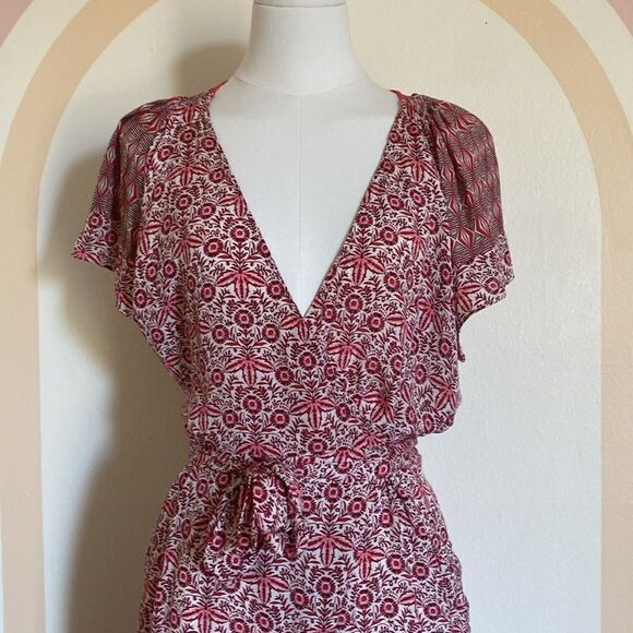 Whistles Alisha Red Floral Jumpsuit Size 12 - Picture 4 of 16